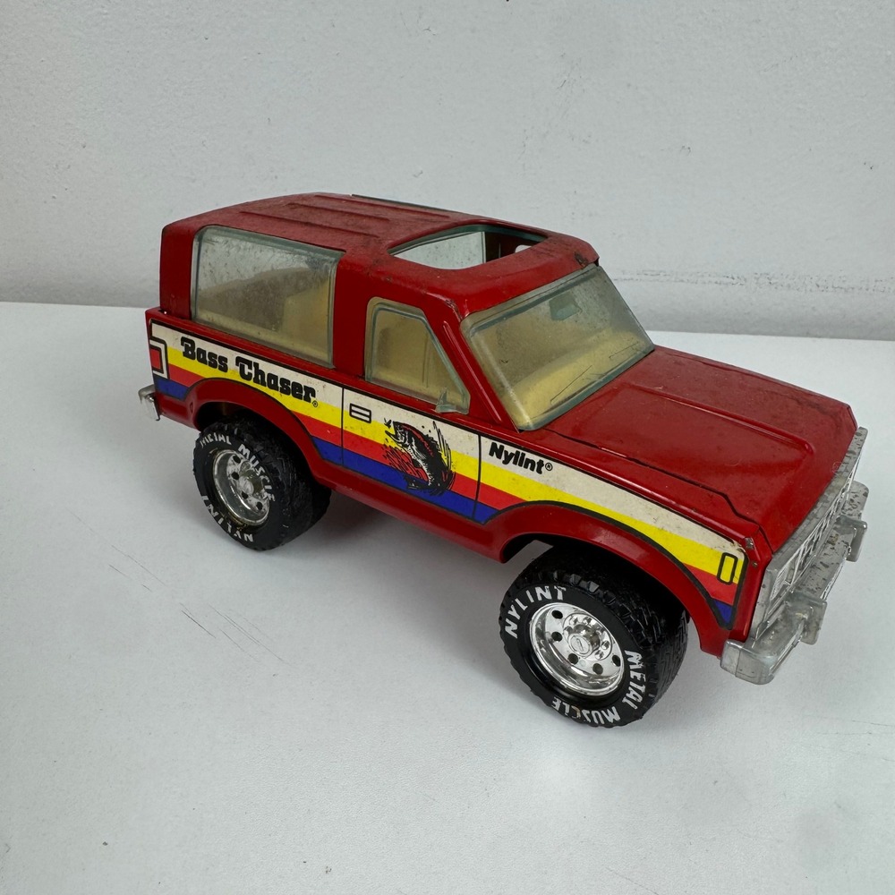 Vintage Nylint Bass Chaser Pressed Steel Truck Red 4x4 Toy Metal Muscle Tires